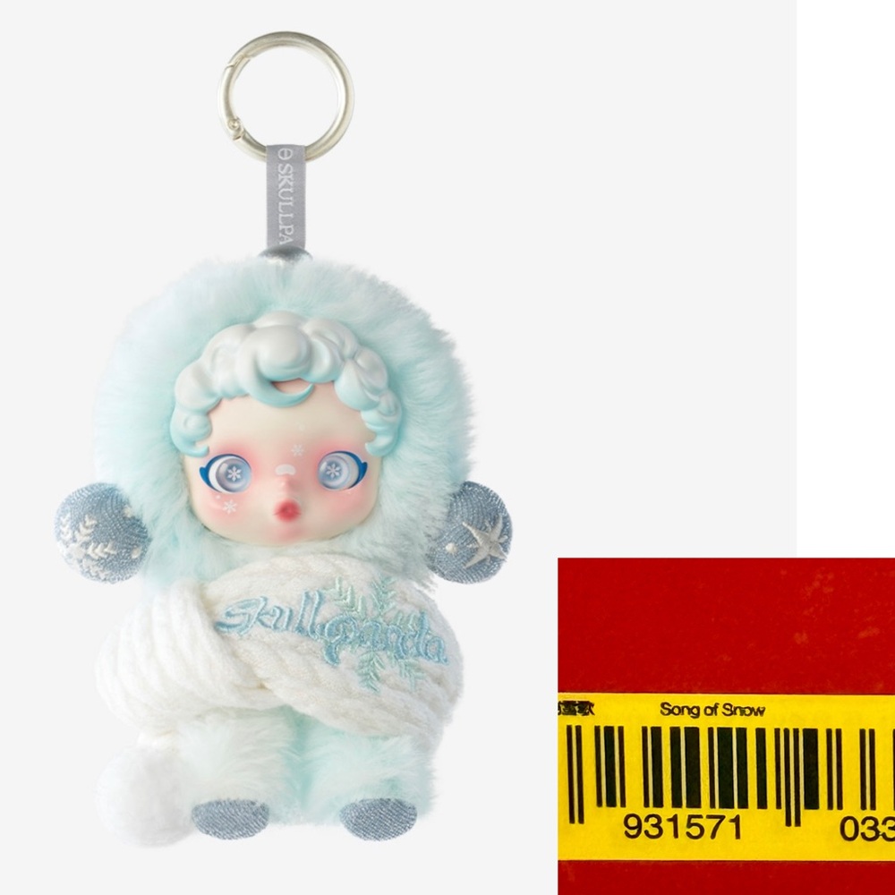 NEW! POP MART SKULLPANDA Winter Symphony Series Song of Snow Plush/Bag Charm